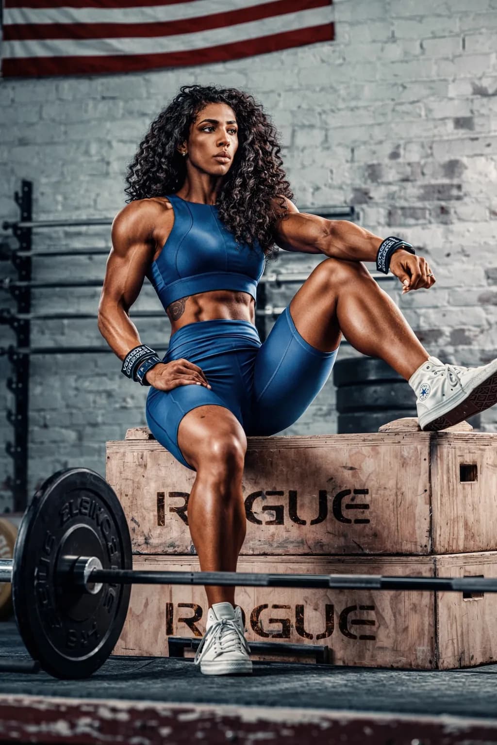 Fitness brand campaign - athlete on Rogue equipment