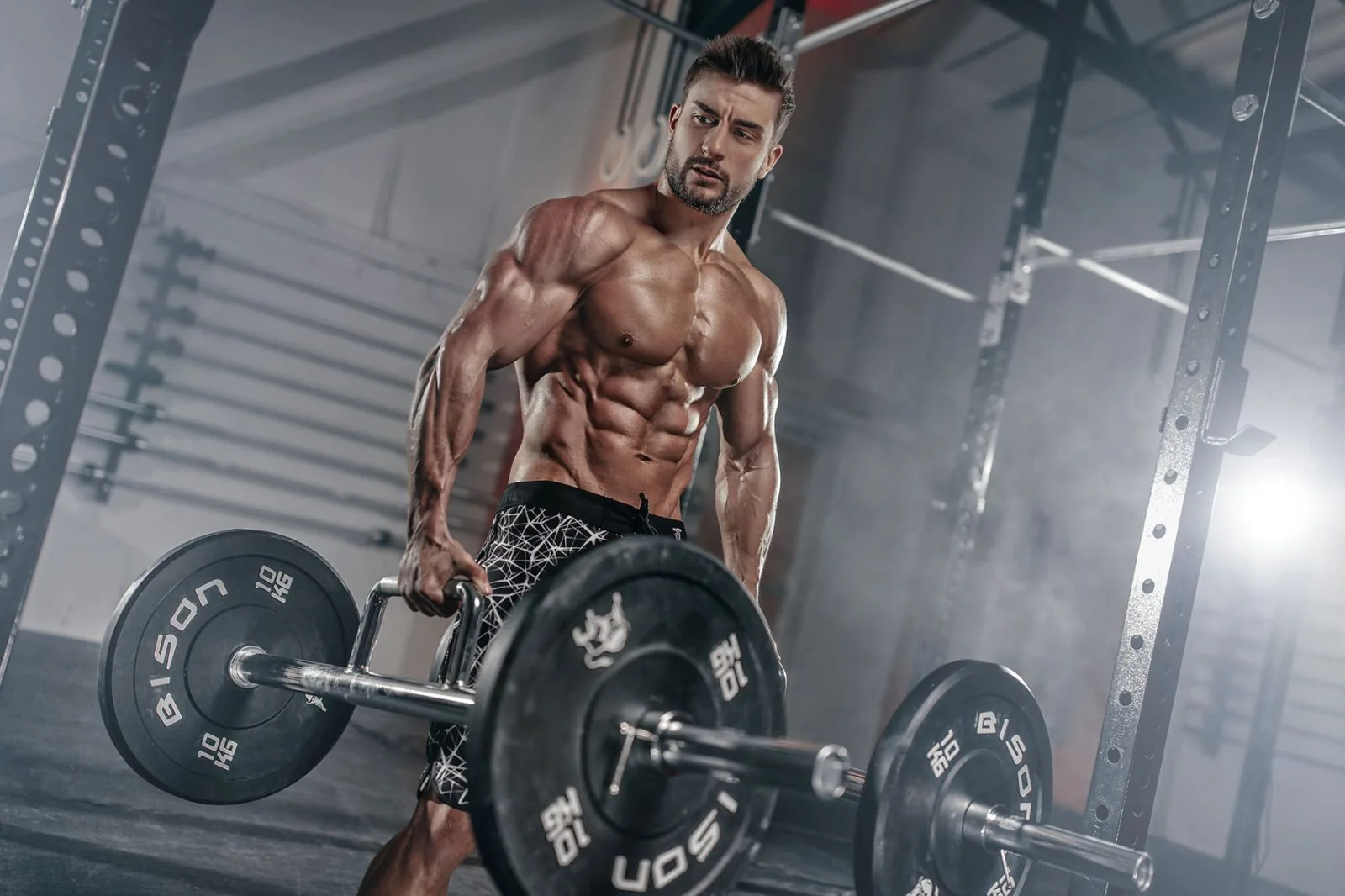 Fitness athlete workout in gym studio